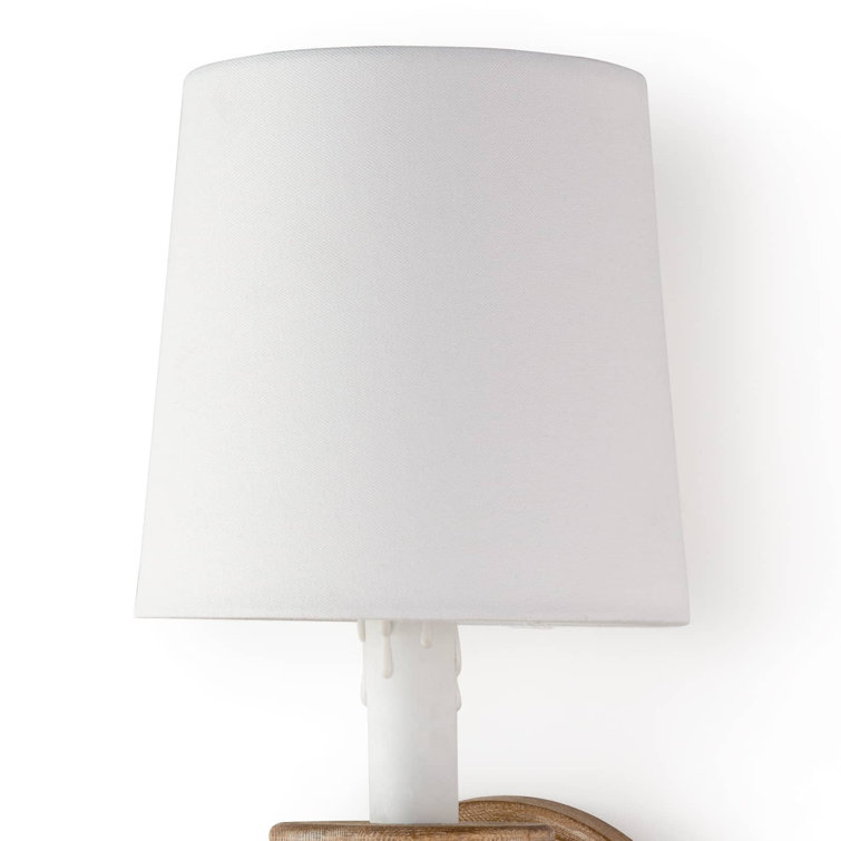 Natural Blackened Steel Dimmable Sconce with Linen Shade