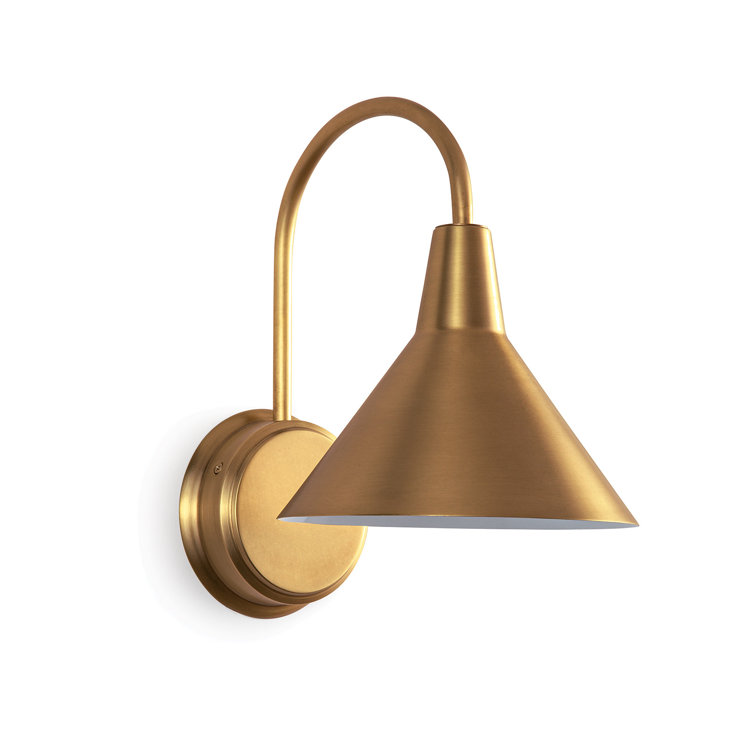 Elegant Dublin 13" Natural Brass Dimmable Wall Sconce