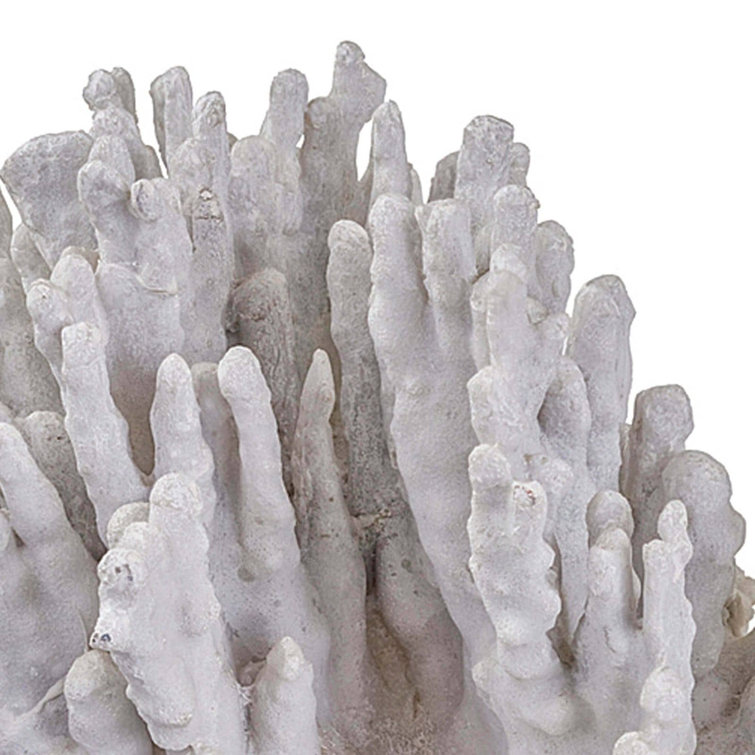 White Resin Coral Table Accent Piece