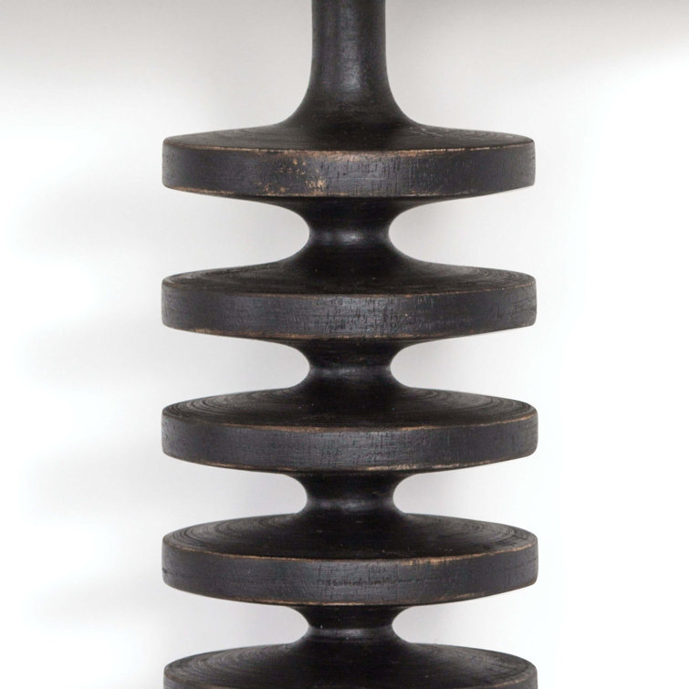 Ebony Black Linen Shade Dimmable Sconce with Brass Accents