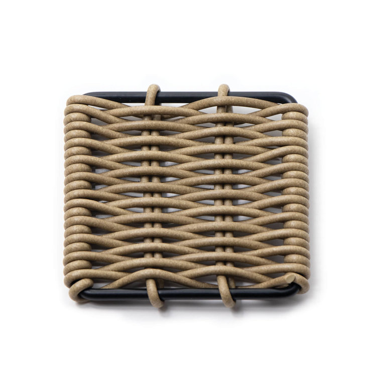 Vista Grey Rattan 1-Light Outdoor Pendant with Black Accents