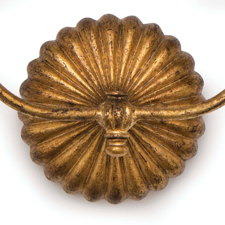 Regina Antique Gold Leaf Linen Shade Dimmable Wall Sconce