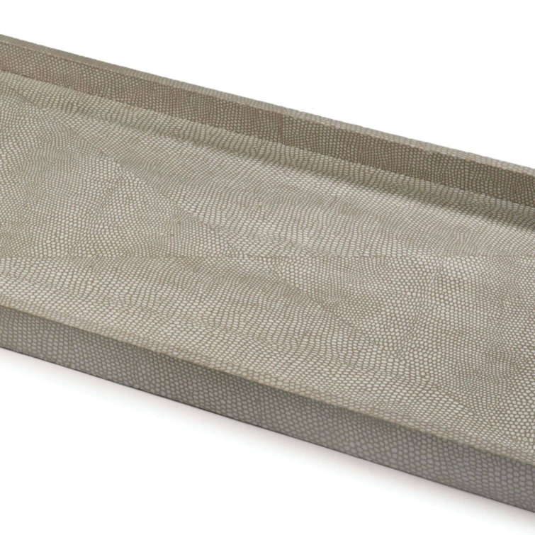 Ivory Gray Python Pattern Tray with Matte Gold Handles