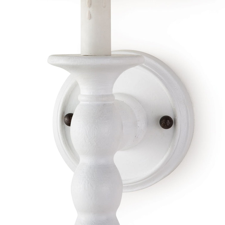 White and Blackened Steel Linen Shade Dimmable Sconce