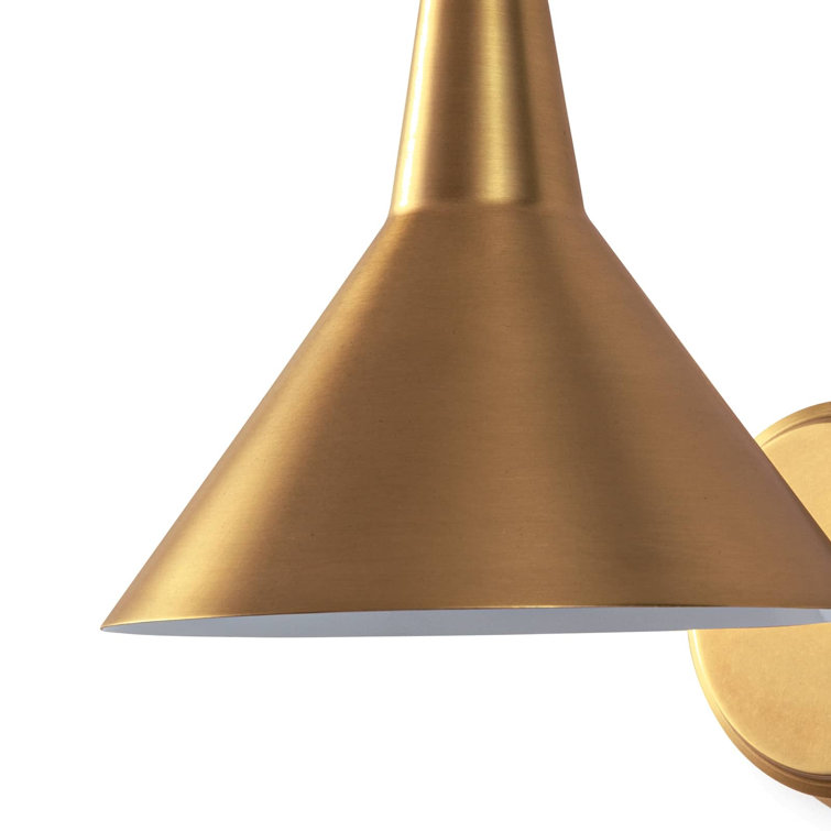 Elegant Dublin 13" Natural Brass Dimmable Wall Sconce