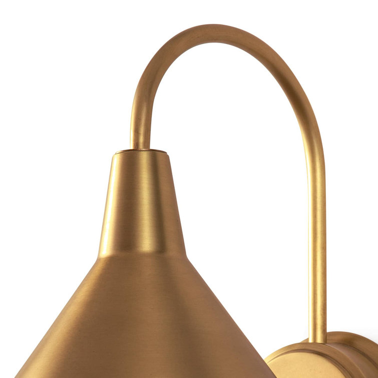 Elegant Dublin 13" Natural Brass Dimmable Wall Sconce