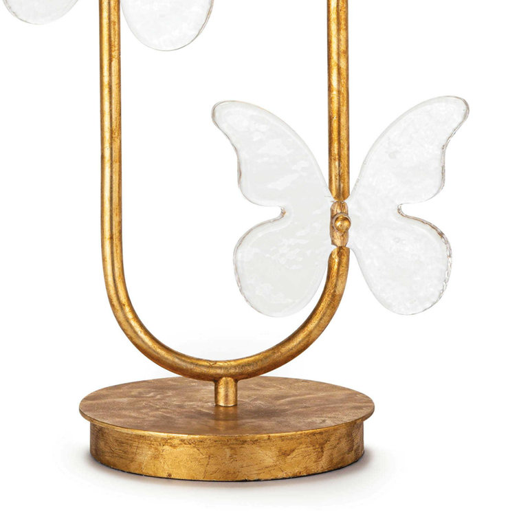 Antique Gold Leaf Adjustable Table Lamp with Linen Shade