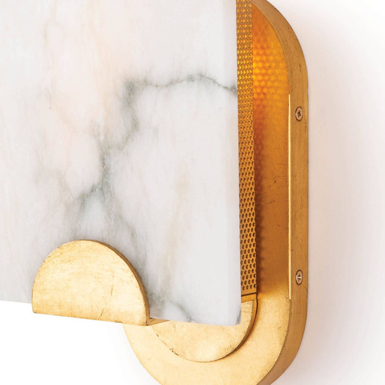 Jonah 17.25" Gold Alabaster 1-Light Rectangular Wall Sconce