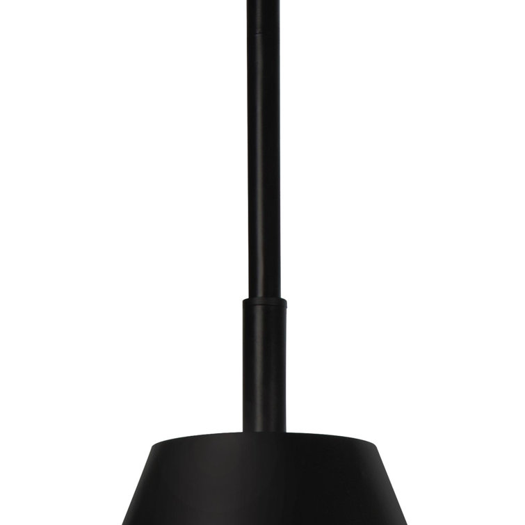 Sleek Black Glass Cone Outdoor Pendant Light