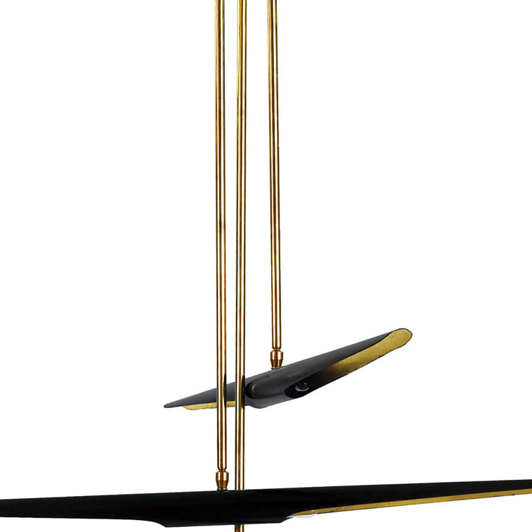 Concorde 38" Blackened Steel 6-Light Modern Industrial Chandelier