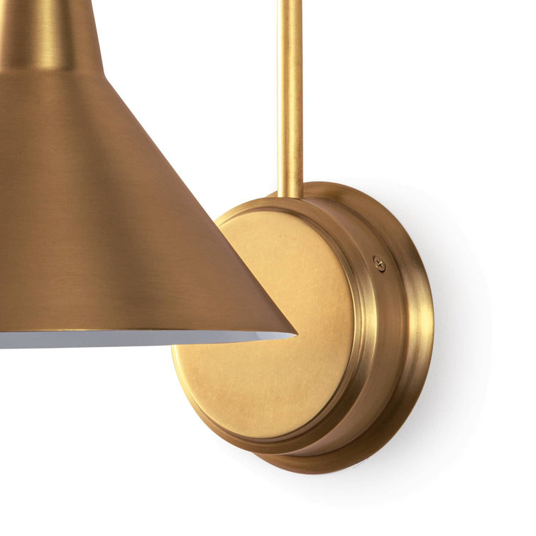 Elegant Dublin 13" Natural Brass Dimmable Wall Sconce