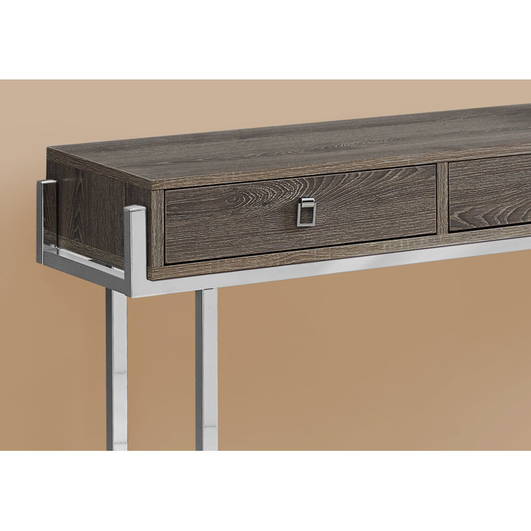 Elegant Dark Taupe & Silver 48" Console Table with Storage
