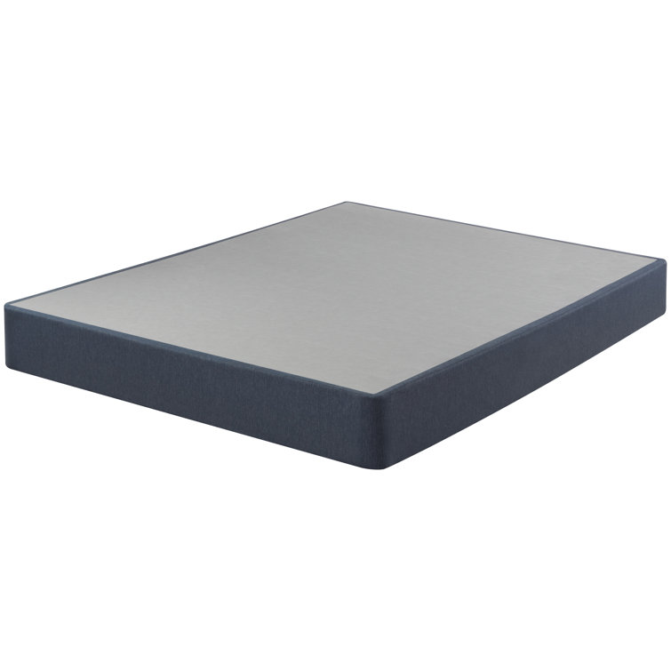 Queen Size Gray and Blue Solid Wood and Steel Box Spring