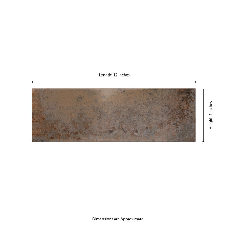 Marza Rust Glossy Brown Ceramic Subway Wall Tile
