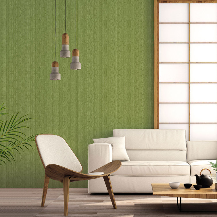 Green Bamboo Textured Non-Woven Wallpaper Roll