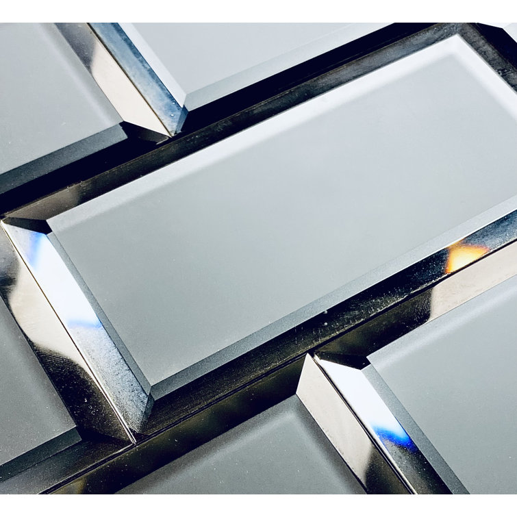 Graphite Blue 3x6 Matte Glass Beveled Subway Tile