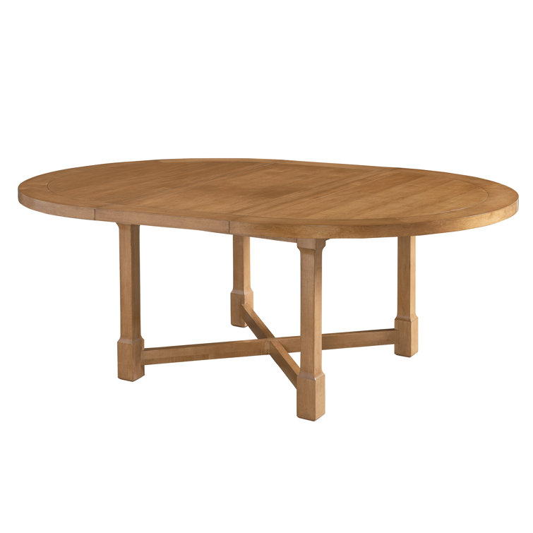 58" Brown Wood Extendable Round Farmhouse Dining Table