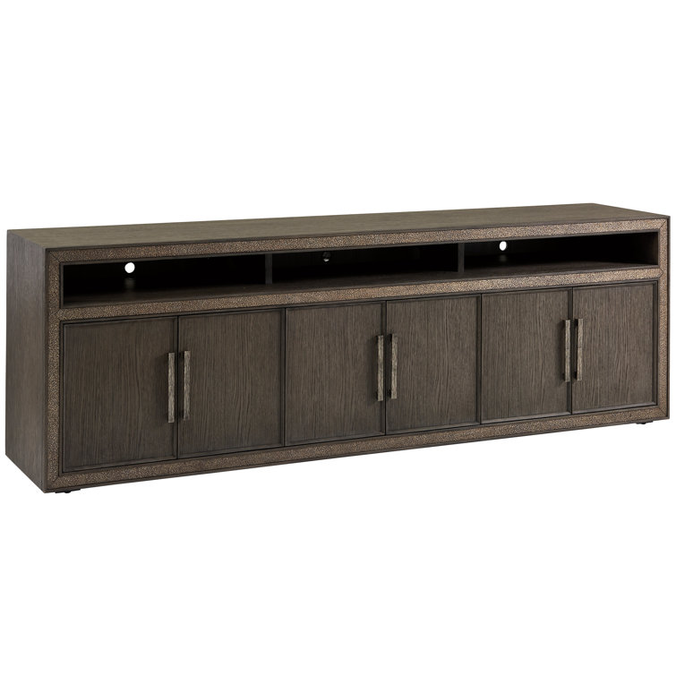 Hampton Mid-Century Modern Long Media Console in Graphite Brown
