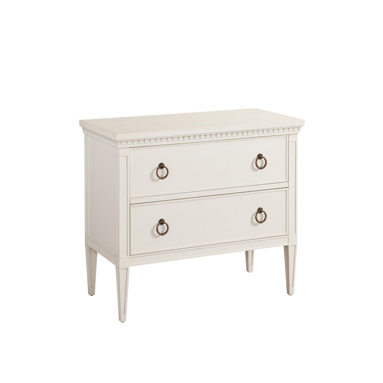 White Mid-Century Modern 2-Drawer Accent Chest