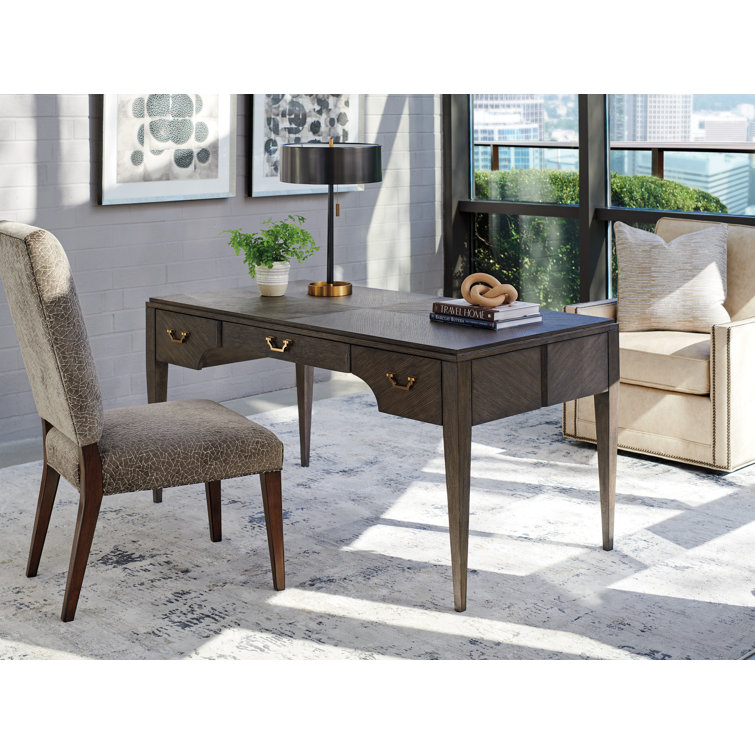 Bennett Mid-Century Modern Falcon Brown Home Office Desk with Drawers