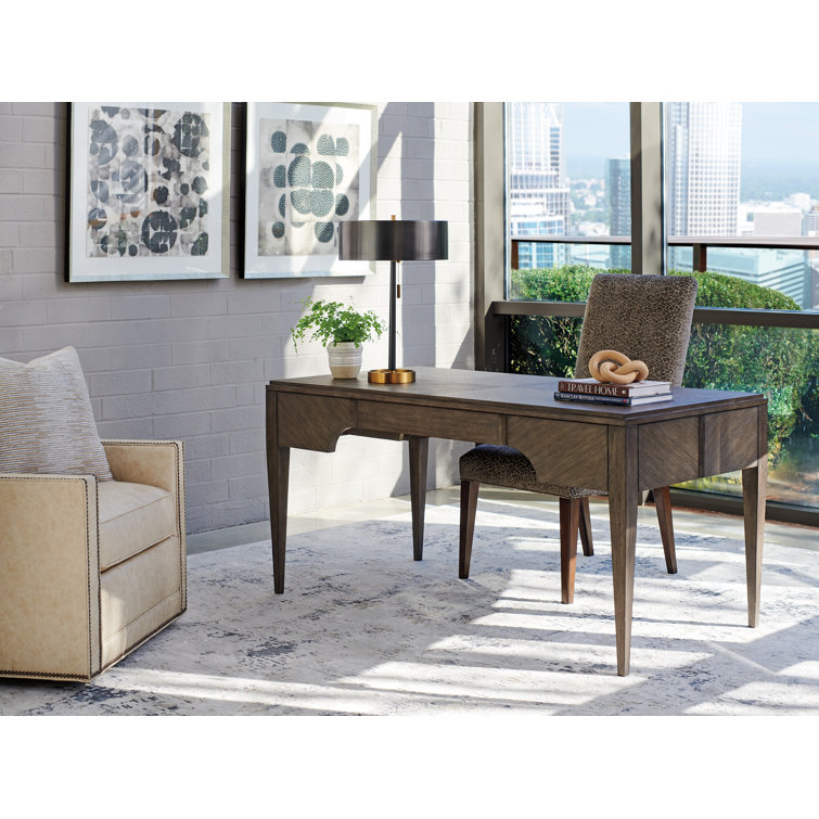 Bennett Mid-Century Modern Falcon Brown Home Office Desk with Drawers