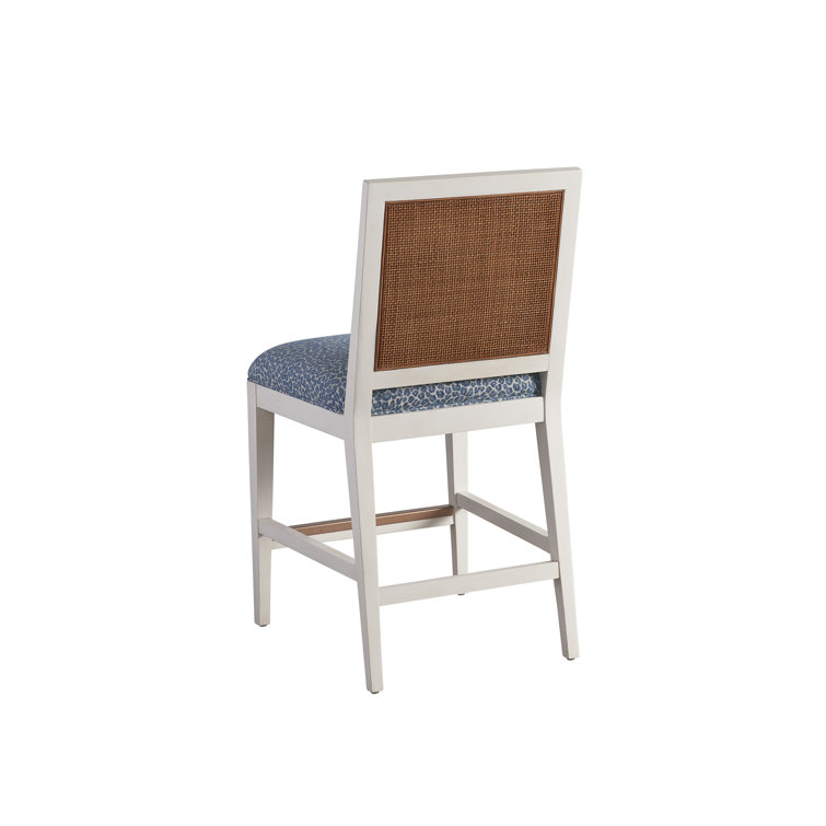 Laguna Extra Tall White Wood Counter Stool with Upholstered Seat