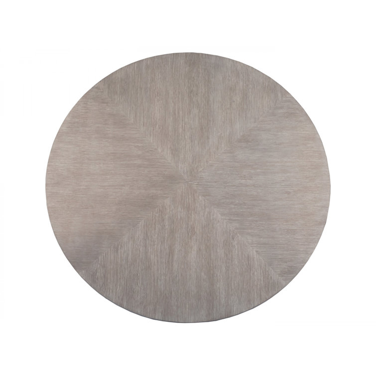 Contemporary 60'' Beige Round Wood & Marble Dining Table