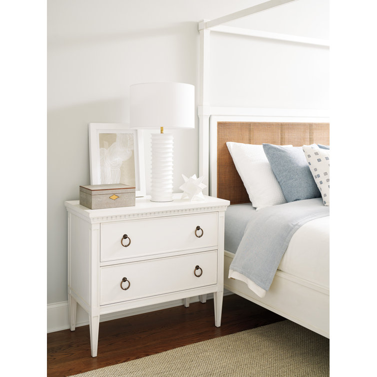 White Mid-Century Modern 2-Drawer Accent Chest