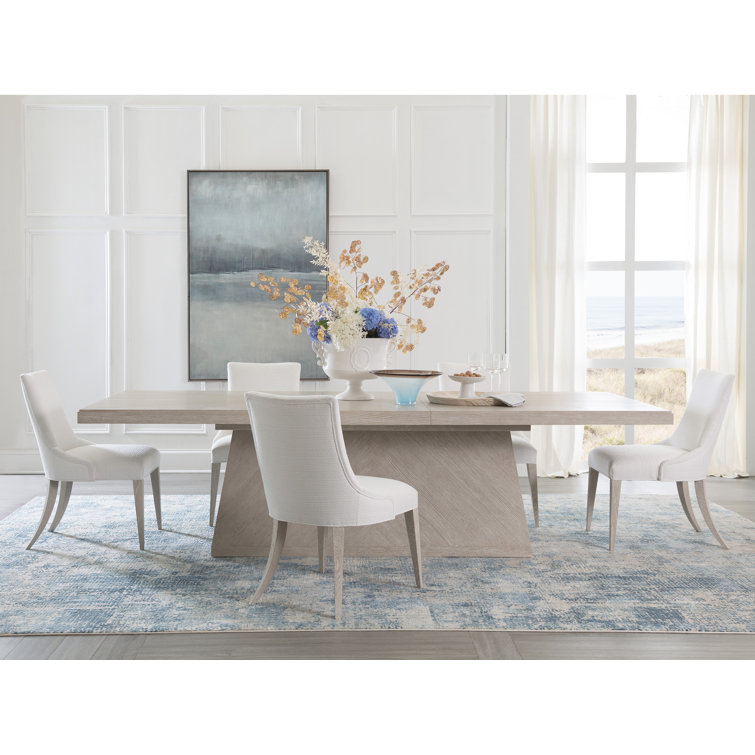 Champagne Taupe Mar Monte Extendable Dining Table with Marble Top