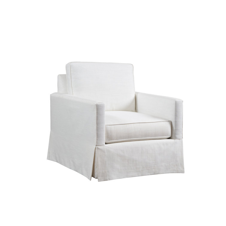 White Swivel Armchair with Manufactured Wood Frame