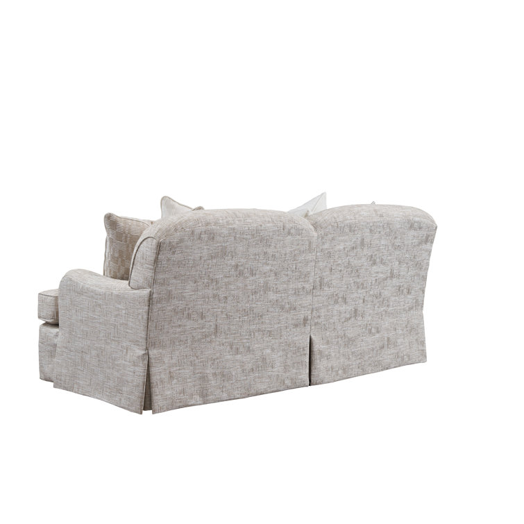 Beige Fabric 76'' Upholstered Sofa with Down Fill Cushions