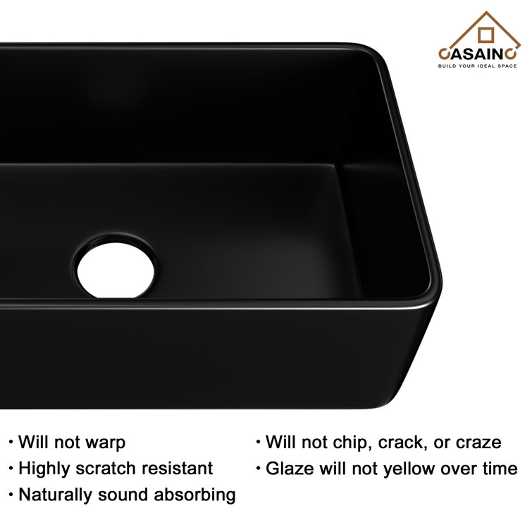 Matte Black Fireclay 30" Single Bowl Farmhouse Kitchen Sink