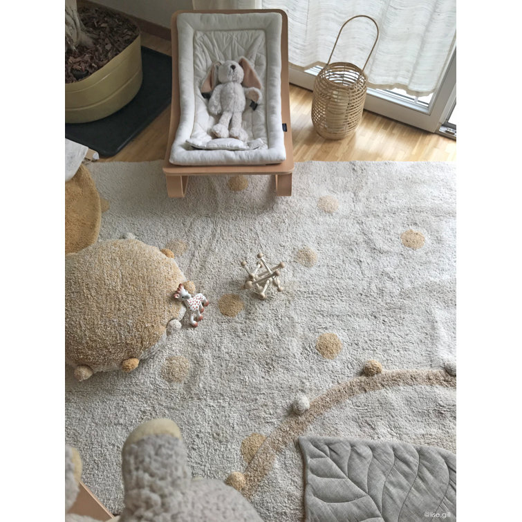 Honey Dots Handmade Wool Rectangular Washable Rug