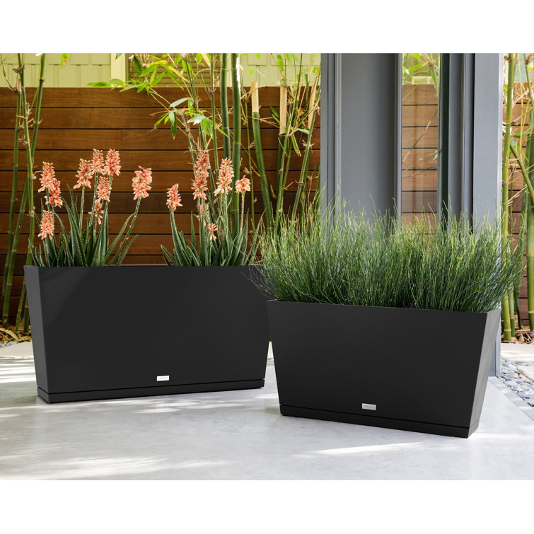 Black Plastic Midori Planter Tray 2-Pack
