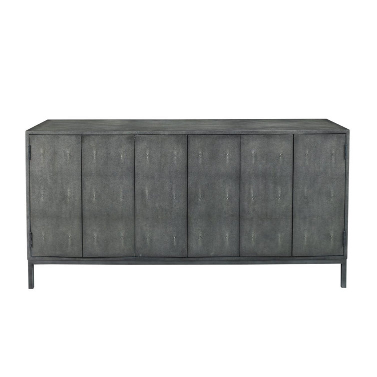 Charcoal Shagreen 64'' Sideboard with Nickel Base