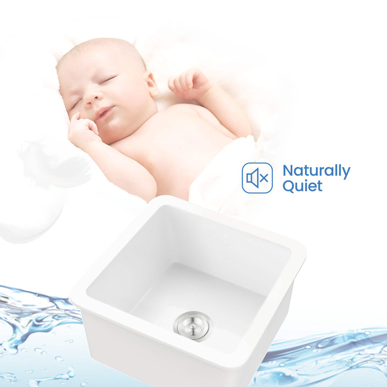 Cubic 18'' White Fireclay Undermount Single Bowl Kitchen Sink
