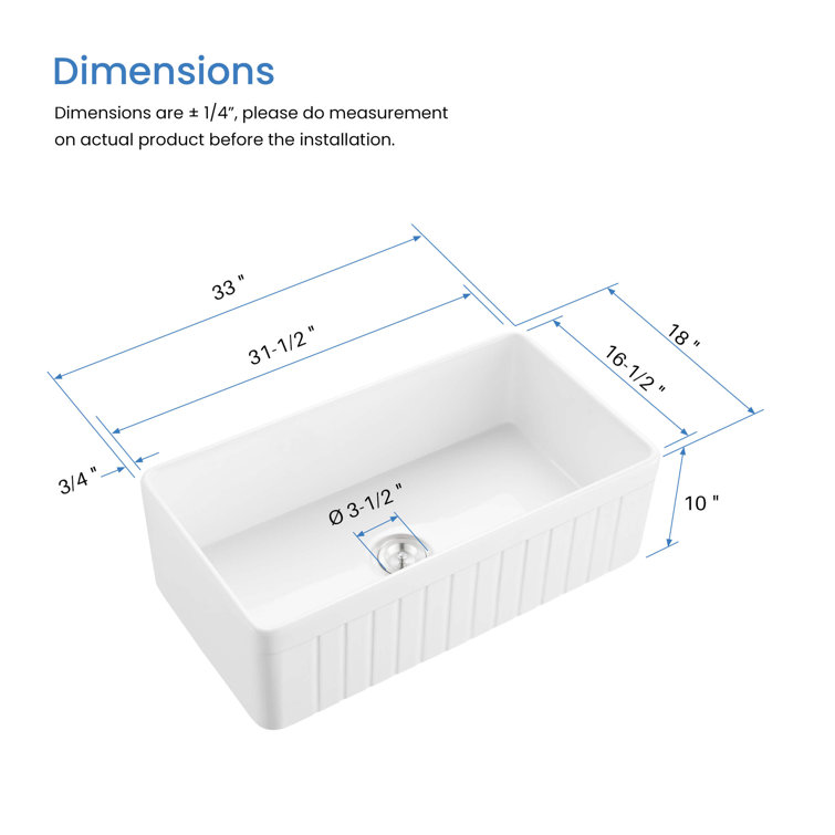 Elegant White Fireclay Farmhouse Kitchen Sink with Grid and Strainer
