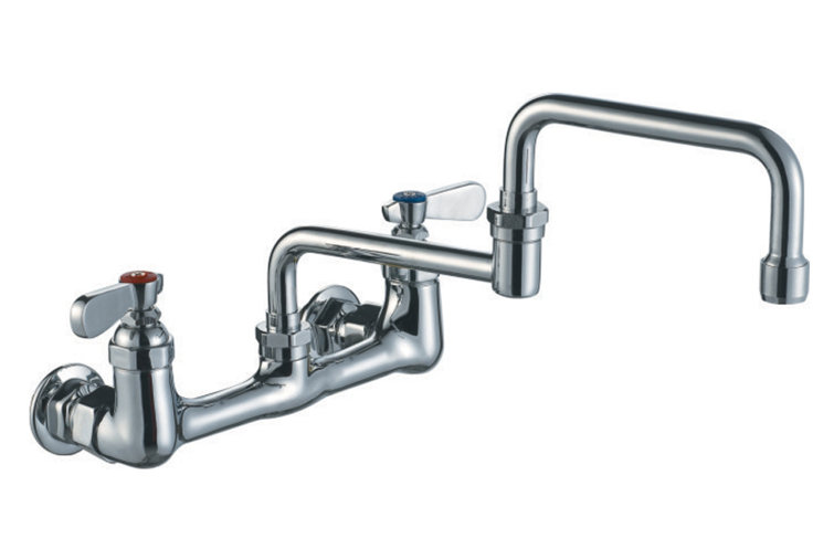 Chrome Wall Mount Utility Faucet with Double Jointed Spout