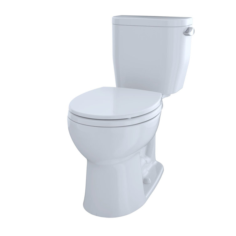 White Round Two-Piece High Efficiency Toilet