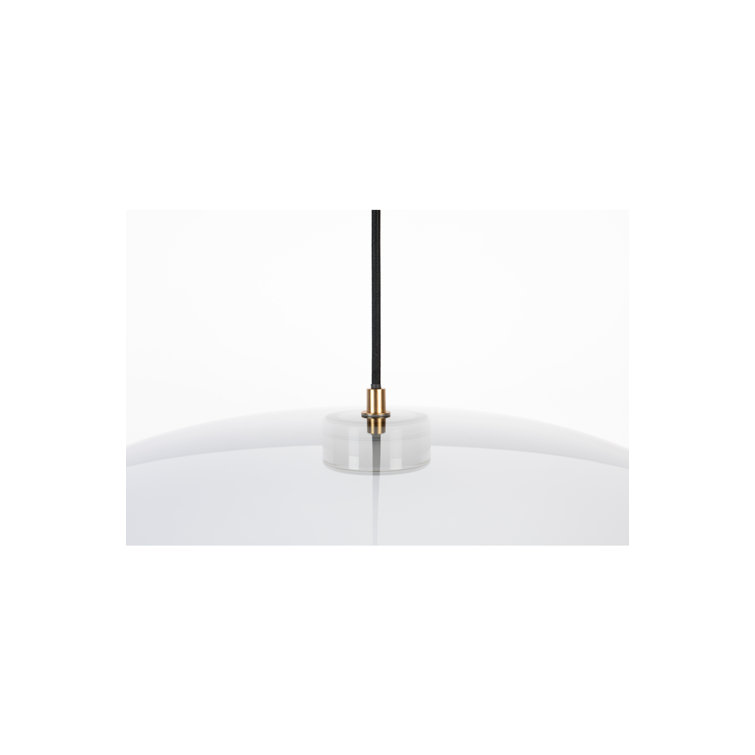 Smokey Glass Cone Pendant with Gold & Black Finish