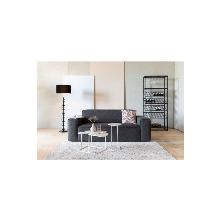 Totem Black Iron Floor Lamp with Velvet Shade 58''