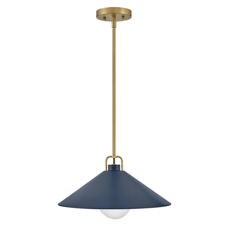 Matte Navy Steel Single Light Cone Pendant
