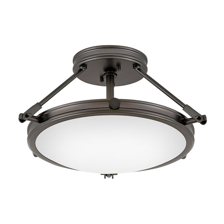 Collier Mid-Century Matte Black 3-Light LED Semi-Flush Mount