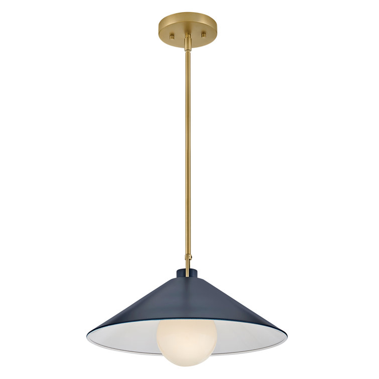 Matte Navy Steel Single Light Cone Pendant