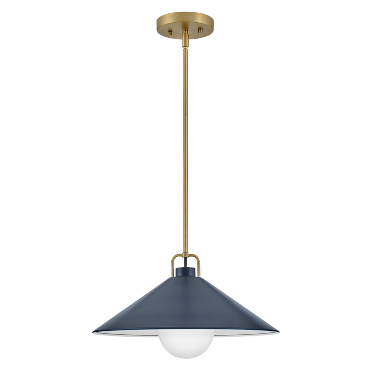 Matte Navy Steel Single Light Cone Pendant