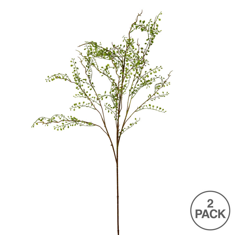 48" Green Artificial Silk and Plastic Leaves Spray Set