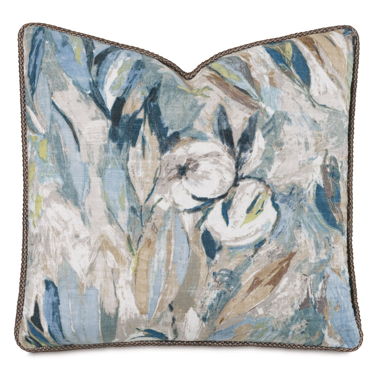 Alexa Hampton Square Linen Blend Embroidered Throw Pillow