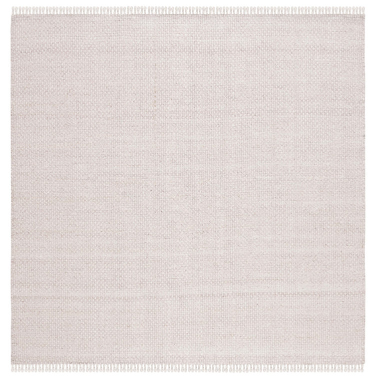 84" Blue Handmade Flat Woven Wool Square Rug