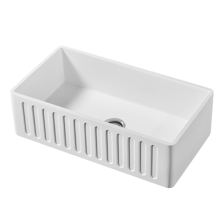 Polished Chrome Farmhouse Single Bowl Kitchen Sink with Faucet