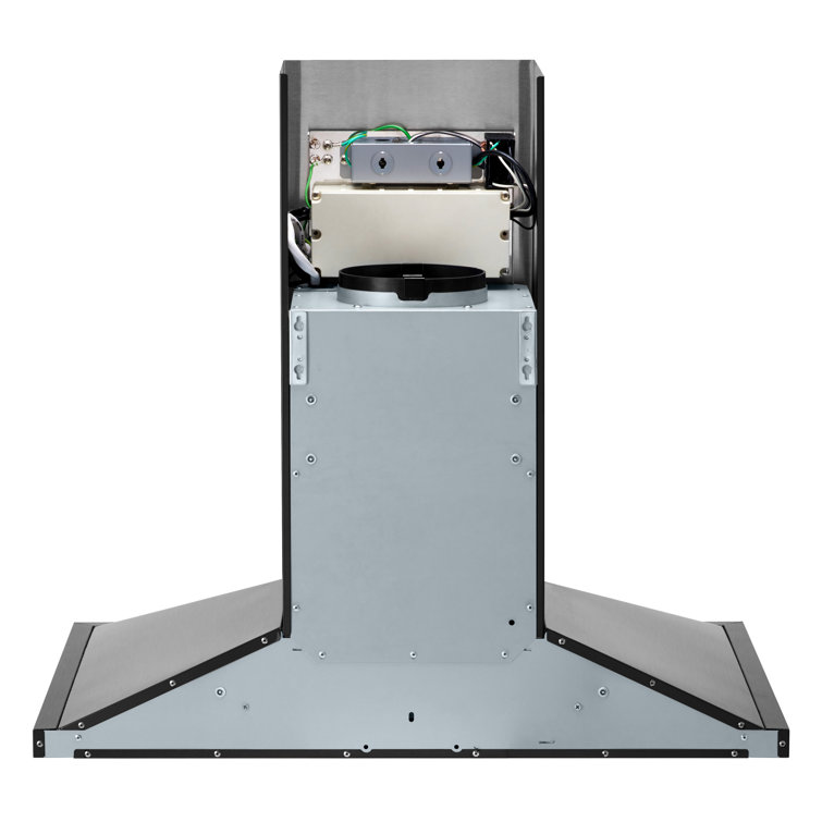 36" Black Stainless Steel Convertible Wall Mount Range Hood
